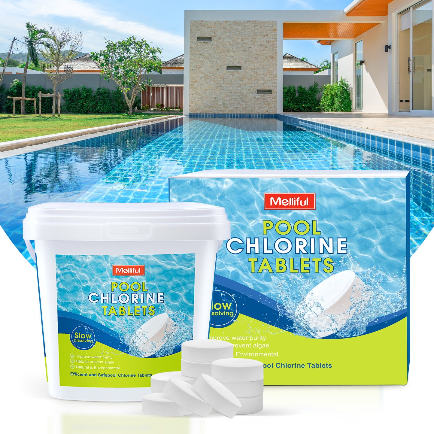 1 inch Chlorine Tablets for Pool, 25pcs