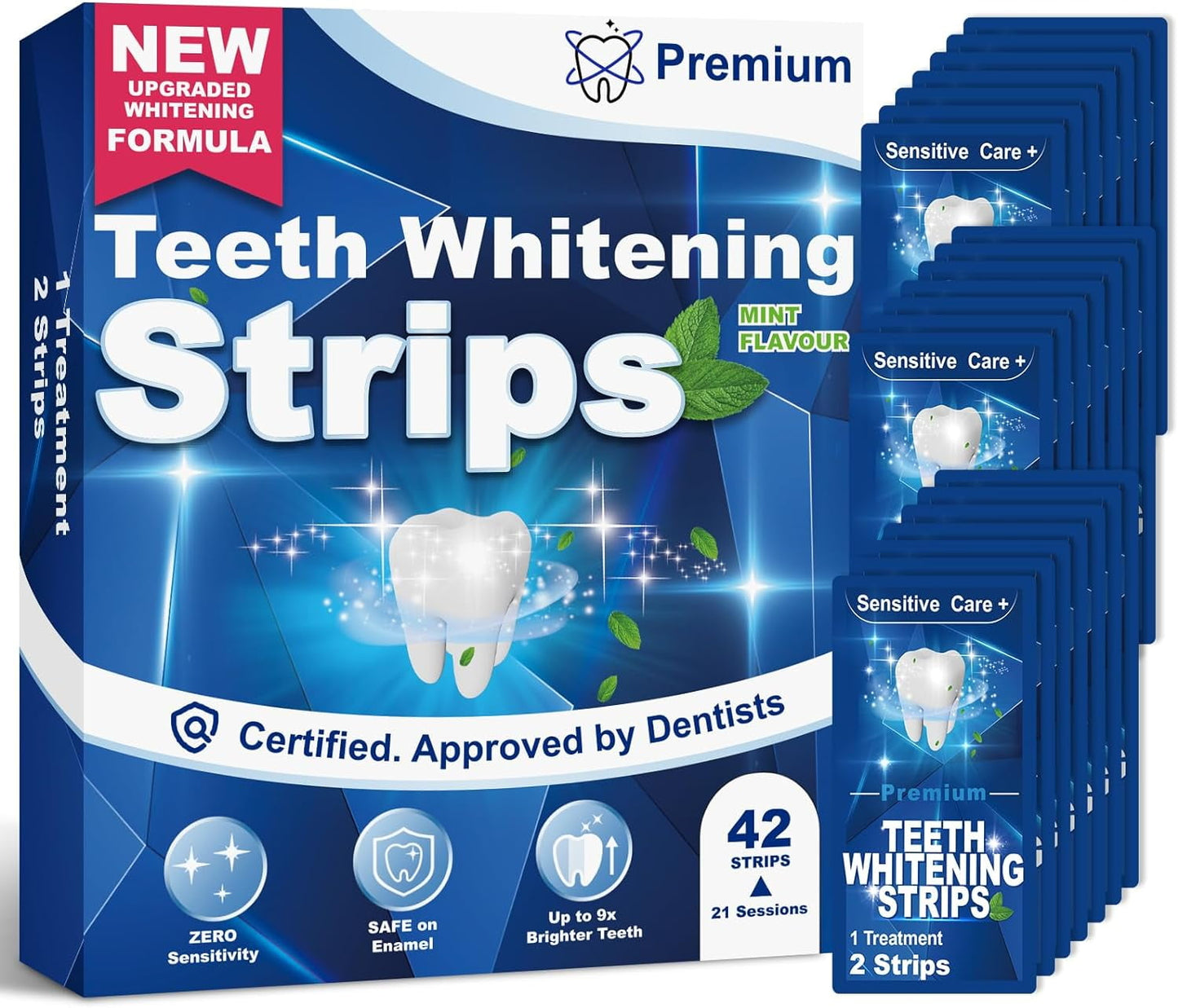 Jorocks Upgraded Non-Sensitive Teeth Whitening Strips, 42 Safe and Effective Teeth Whitening Kit for Teeth Whitening, 21 Treatments Whitestrips