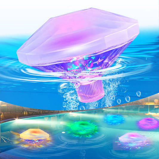 Floating Swimming Pool Lights, LED Color Changing Floating Pool Lights with 8 Modes Lighting Underwater Battery Powered Waterproof Pool Light for Swimming Pool Pond Fountain Garden Party Decoration