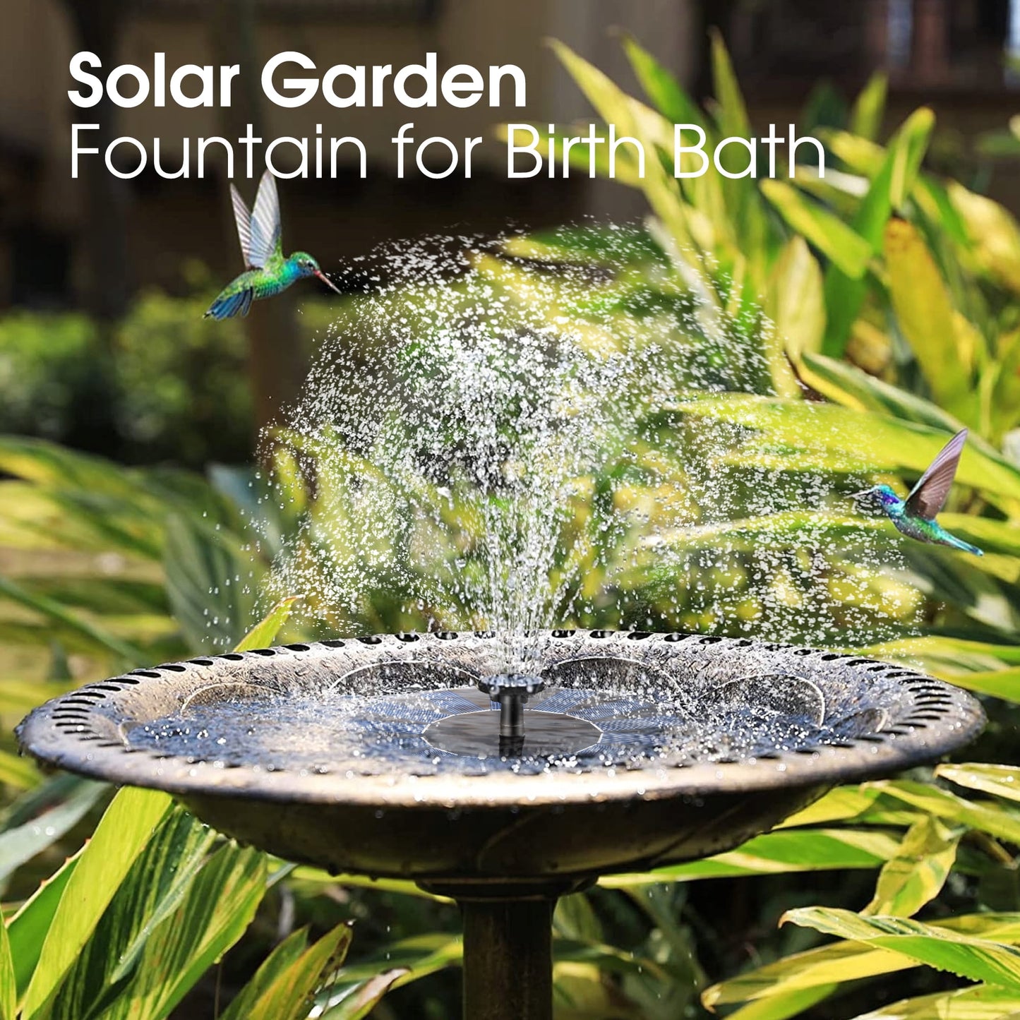 Posrue Solar Fountain, Floating Solar Powered Water Fountain Pump for Bird Bath, Garden, Pond, Pool, Outdoor