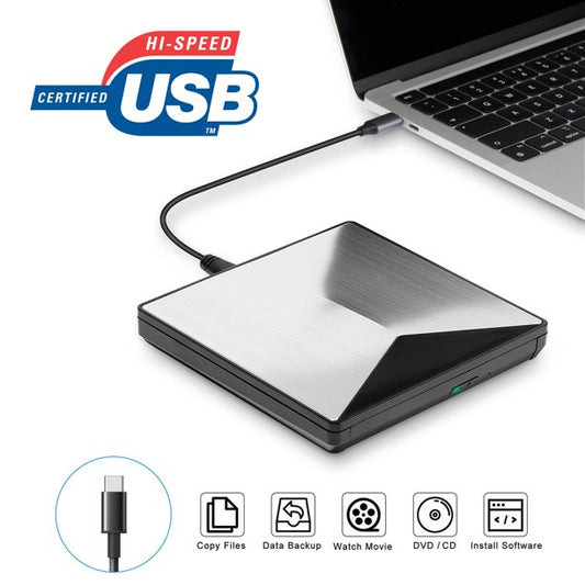 External DVD Drive, USB 3.0 Portable CD DVD +/-RW Drive Slim CD DVD ROM Rewriter Burner CD DVD Player for PC Laptop Desktop MacBook Mac Windows 7/8.1/10 Linux OS Apple