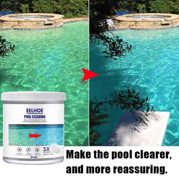 Vinmall Chlorine Floater,Pool Chlorine Tablets, with chlorine floating agent, for indoor and outdoor swimming pools, hot spring baths, fountain cleaning(180g)