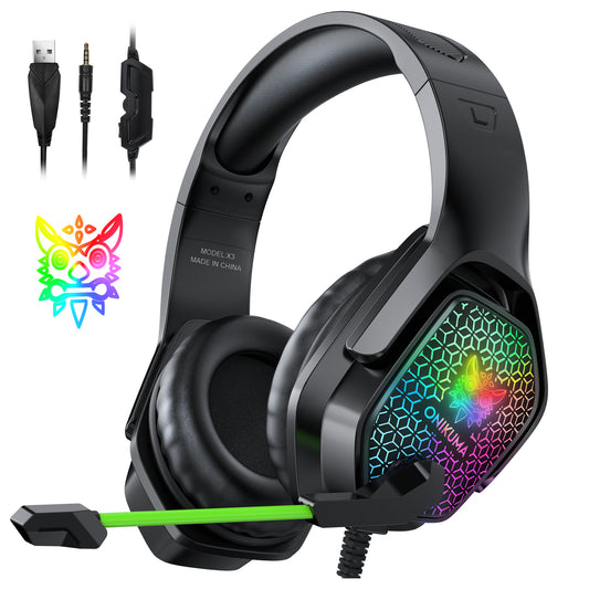 Gaming Headset ONIKUMA X3 Ultralight Over-Ear Gaming Headphones for Xbox One, PS5, Nintendo Switch, PC, Laptop, Mobile