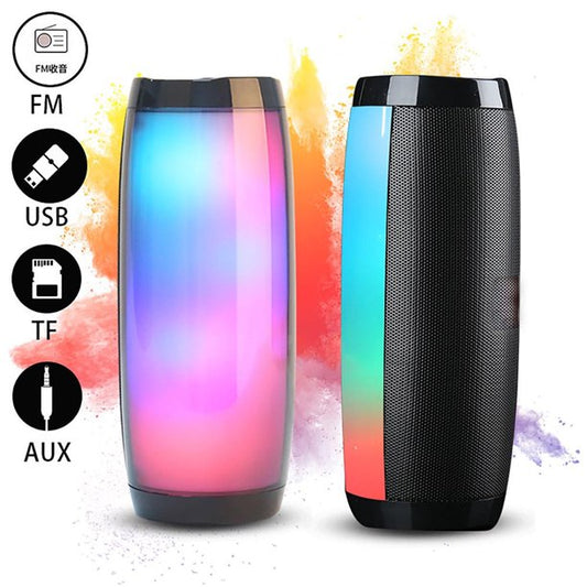 Rioicc Bluetooth Speaker,Portable Wireless Waterproof Bluetooth Speaker with 180 Degree Light Show and 360 Degree Sound - Black