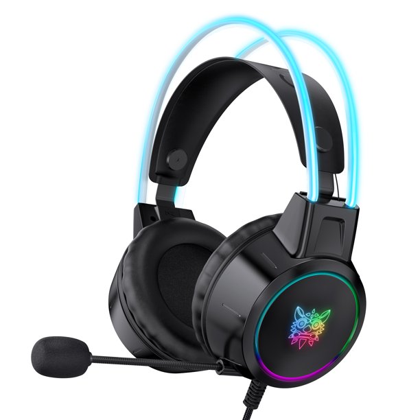 ONIKUMA Surround Sound PC Gaming Headset for PS4/5 Laptop Tablet Mobile USB Gaming Headphones Noise Reduction Microphone RGB Light