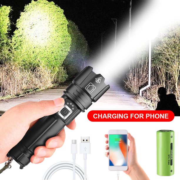 LED Flashlight, USB Rechargeable Super Bright Compact Tactical Flashlights with High Lumens for Outdoor Activity & Emergency Use