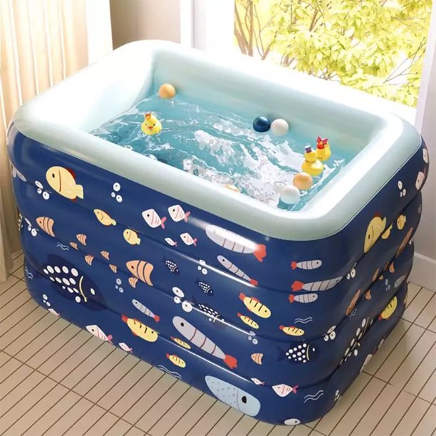 Swimming Pool, Automatic Inflation Pool for Kids and Adults 4 Layers Heighten Inflatable Pool 82.68x59x30in for Home Outdoor Garden Backyard