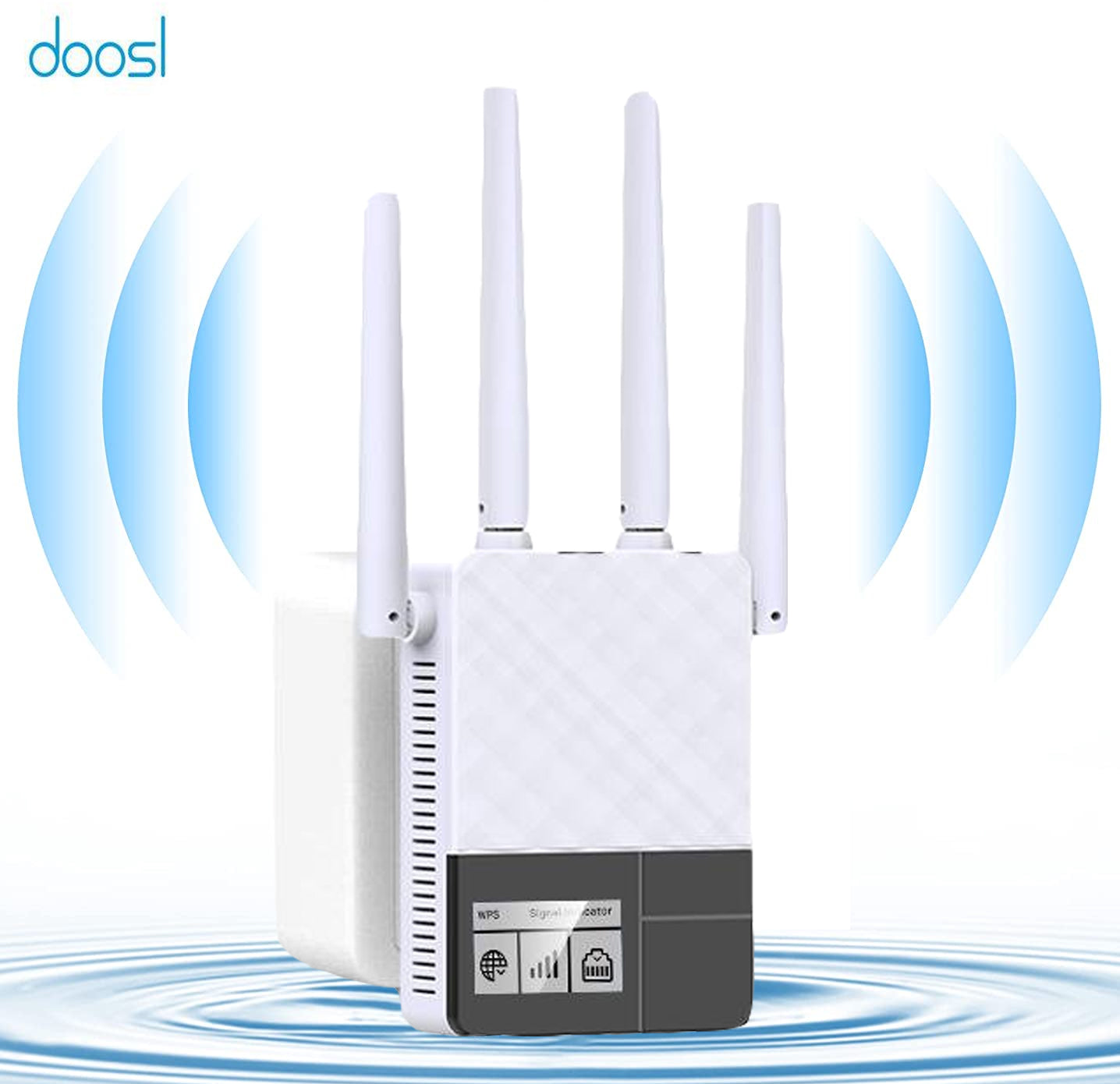 WiFi Range Extender, Wireless Wall Plug Range Extender Repeaters Signal Booster, 1200Mbps, Cover up to 2500 sq.ft, 2.4 & 5GHz Dual Band, 4 Antennas Wireless Internet Amplifier for Home Office