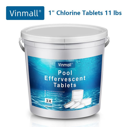 Vinmall 1" Chlorine Tablets Swimming Pools, 11 lbs