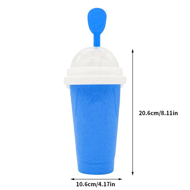 Slushie Maker Cup, Magic Quick Frozen Smoothies Cup Cooling Cup Double Layer Squeeze Cup Slushy Maker, Homemade Milk Shake Ice Cream Maker Diy it for Children and Family, Blue