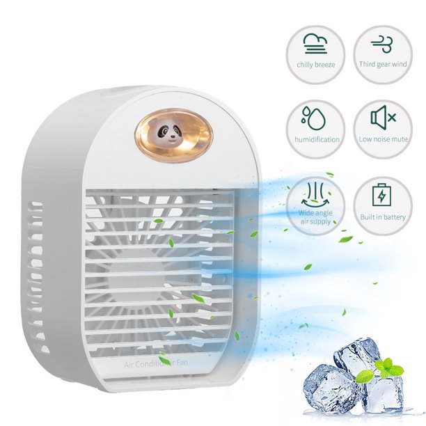 Xpreen Portable Air Conditioner, Evaporative Air Conditioner Fan with 3 Speeds, Camping AC Unit, Personal Space Air Conditioner Personal Air Cooler Desktop Air Conditioner for Office, Room