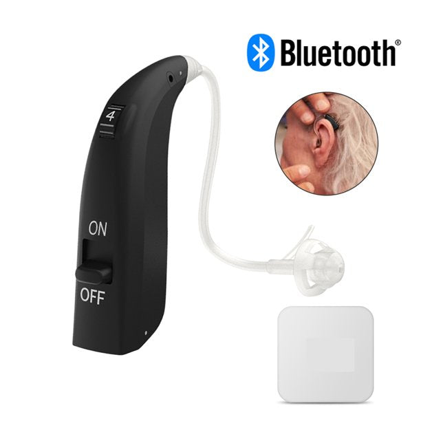 Doosl Bluetooth Hearing Aids for Ears Rechargeable, Hearing Amplifier with Noise Cancelling for Seniors Hearing Loss, 1 Pcs, Black