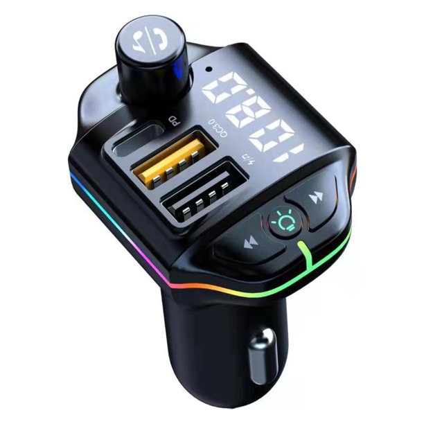 Doosl Handsfree Call Car Charger, Wireless Bluetooth FM Transmitter Car Adapter kit, Black