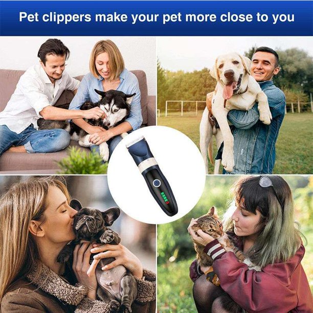 QD Dog Clippers Low Noise Pet Clippers Rechargeable Dog Trimmer Cordless Pet Grooming Tool Professional Dog Hair Trimmer with Comb Guides Scissors Nail Kits for Dogs Cats & Others