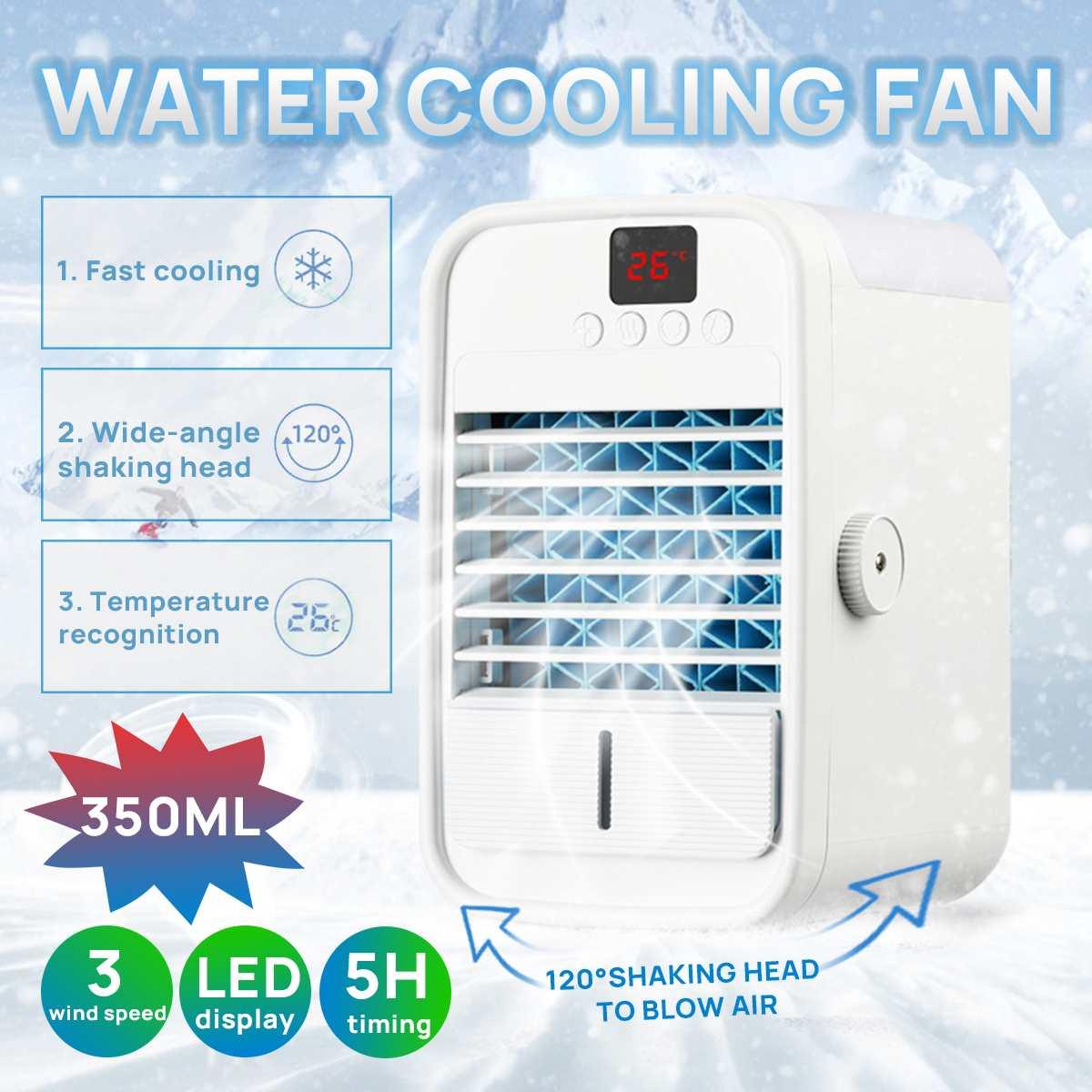 Xpreen Portable Air Conditioner, Xpreen Anti-Leak Personal Mini Air Conditioner Fan, Evaporative Air Cooler Desk Fan With 3-Speed Mode LED Display 350 ML Water Tank, Desktop Cooler Humidifier for Room, Outdoor