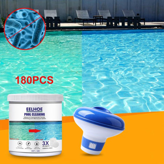 Vinmall Chlorine Floater,Pool Chlorine Tablets, with chlorine floating agent, for indoor and outdoor swimming pools, hot spring baths, fountain cleaning(180g)