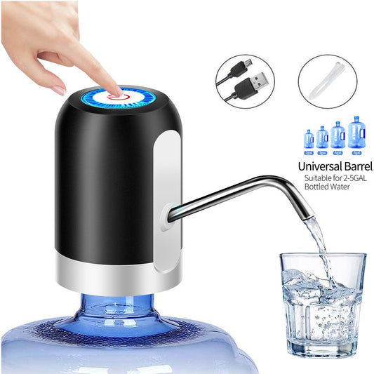 Water Pump Dispenser, Automatic Drinking Water Bottle Pump With LED Light for 1.18-5 Gallon Water Bottle, USB Charging Portable Water Dispenser for Home Kitchen Office Outdoor Camping Use