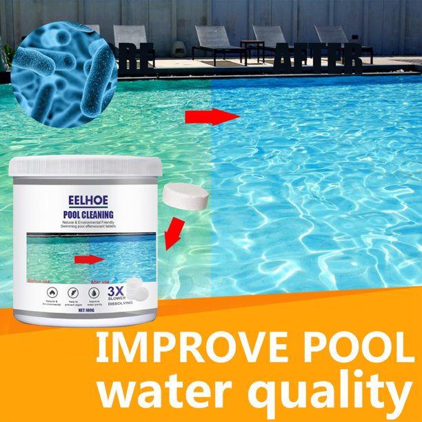 Vinmall Chlorine Floater,Pool Chlorine Tablets, with chlorine floating agent, for indoor and outdoor swimming pools, hot spring baths, fountain cleaning(180g)