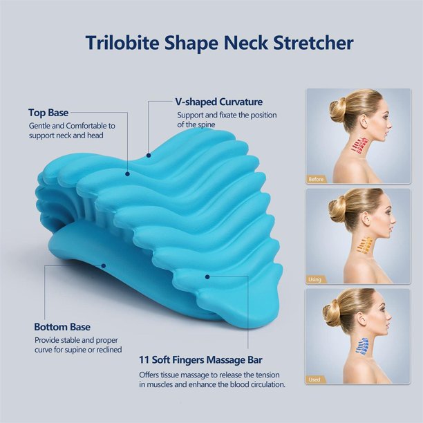 Doosl Cervical Traction Device for Neck Shoulder Pain Relief, Neck Stretcher, Neck Massage Pillow for Neck Shoulder Pain Relief, Neck Stretcher Portable Chiropractic Pillow