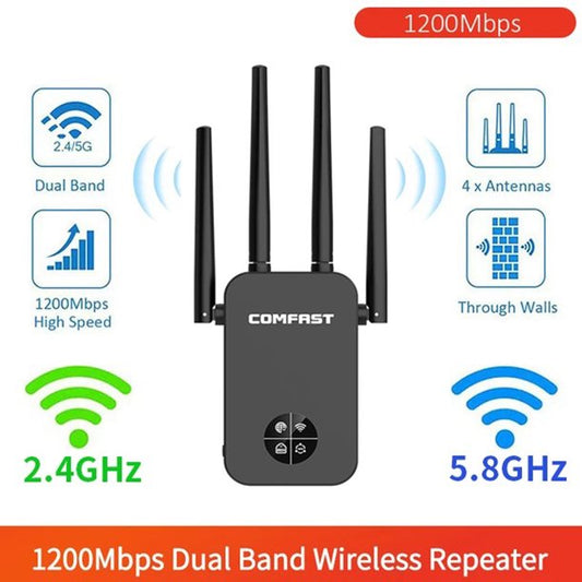 Doosl WiFi Range Extenders Signal Booster 1200Mbps for Home, WiFi Booster Repeater 2.4 and 5.8GHz Dual Band WPS Wireless Signal Strong Penetrability, Wide Range of Signals(3500 sq.ft)