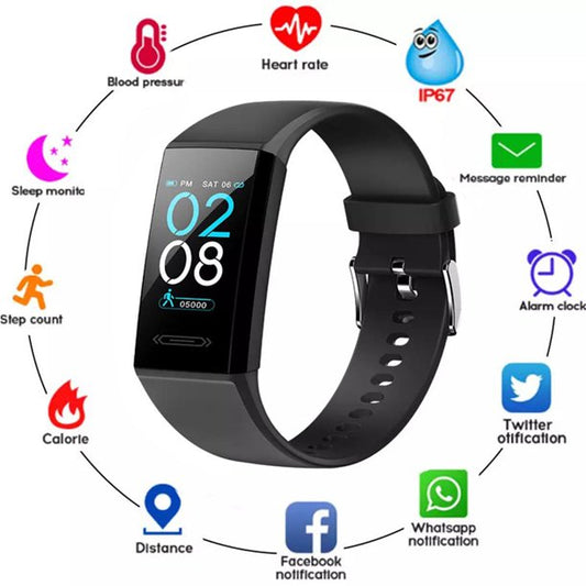 Rioicc Fitness Tracker for Android &iPhone, Smart Watch with Heart Rate and Sleep Monitor, Activity Tracker with IP68 Waterproof Pedometer Smartwatch with Step Counter for Women Men